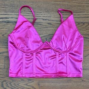 Satin Pink Bralette Top